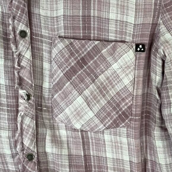 William Rast Mercer Tartan Plaid Shirt in Violet Ice Fine Lux Size Small - Picture 4 of 11